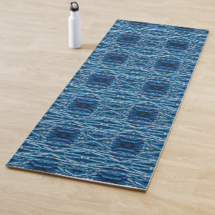 Intertwined blue nautical ropes pattern yoga mat