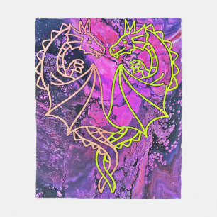 Intertwined Dragons Fleece Blanket