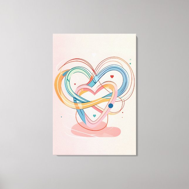 "Intertwined Hearts Abstract Love Symbol Art Print (Front)