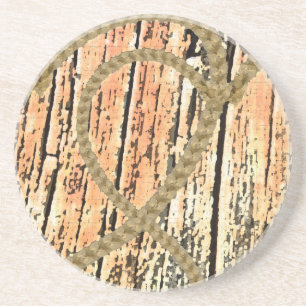 Intertwined hearts love rope heart wood wooden coaster