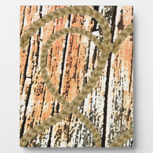 Intertwined hearts love rope heart wood wooden plaque