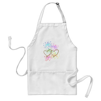 Intertwined hearts tangled rope romantic fireworks standard apron