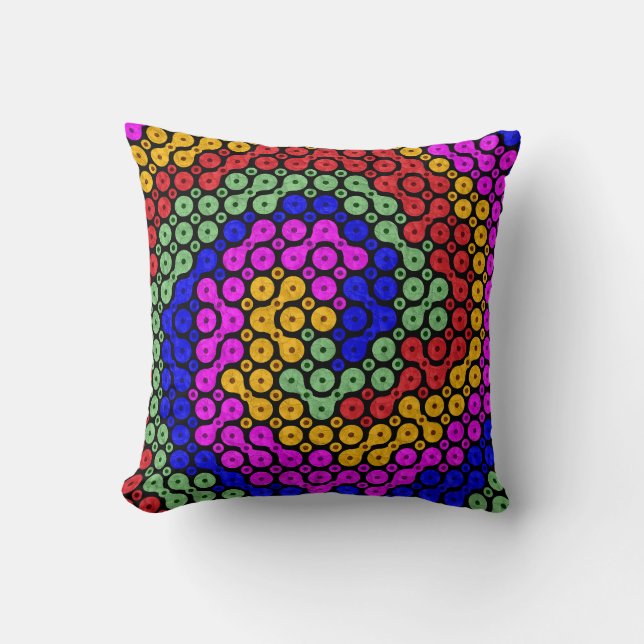 Intertwined Hues Abstract Throw Pillow (Front)