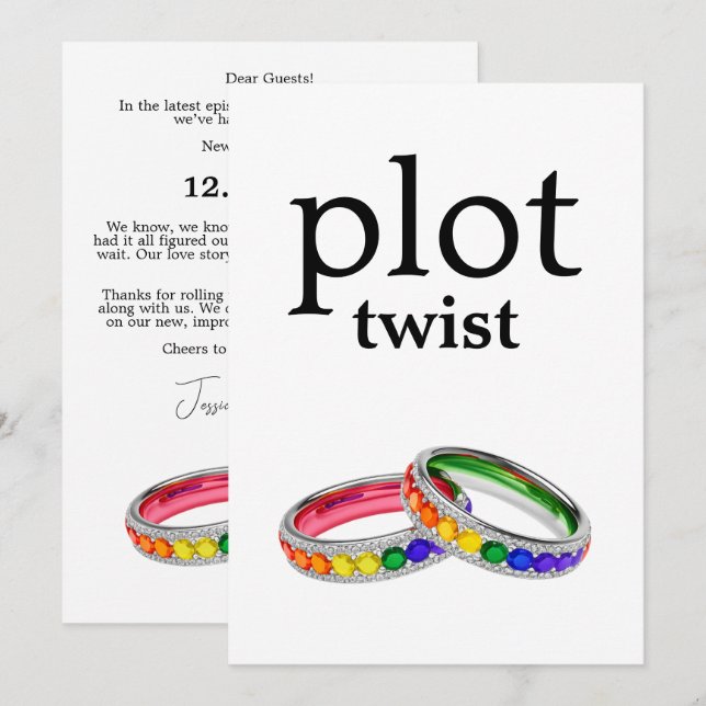 🌈 Intertwined in Pride – Change the Date Save The Date (Front/Back)