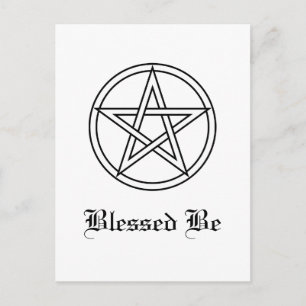 Intertwined White Pentacle Postcard