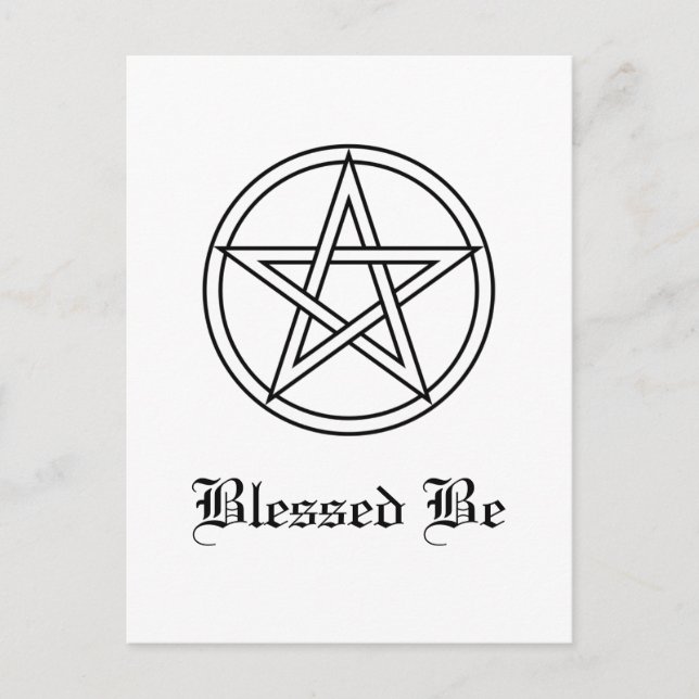 Intertwined White Pentacle Postcard (Front)