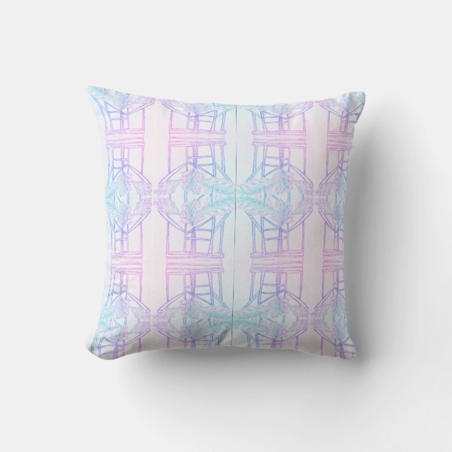 Intertwining Abstract (Raspberry) Throw Pillow (Front)