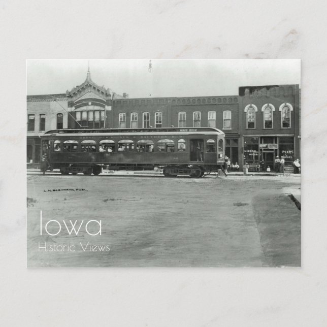 Interurban Car in Ames, Iowa Postcard (Front)