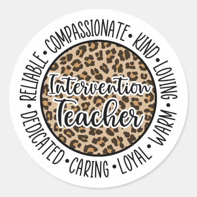 Intervention Teacher Early Intervention Specialist Classic Round Sticker (Front)