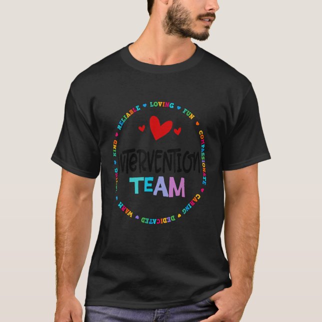 Intervention Teacher Specialist Squad Para Interve T-Shirt (Front)