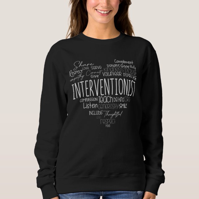 Interventionist Crew School Support Dyslexia Squad Sweatshirt (Front)