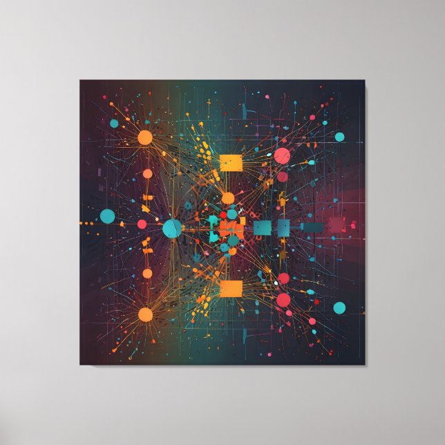 Interwoven Data Streams Canvas Print (Front)