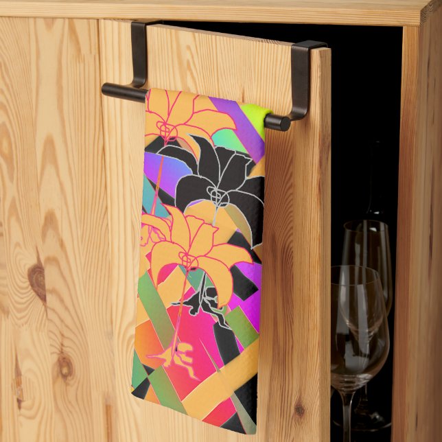 Interwoven Floral Kitchen Towel (Thirds Fold)