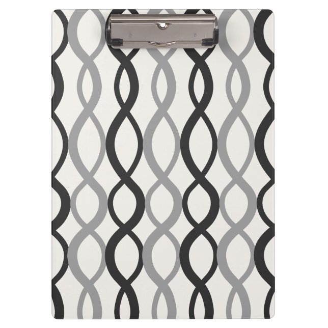 Interwoven Geometric Pattern-Modern Office Clipboard (Front)