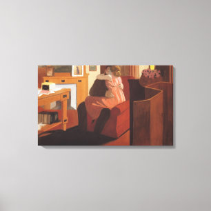 Intimacy Couple in an Interior with a Canvas Print