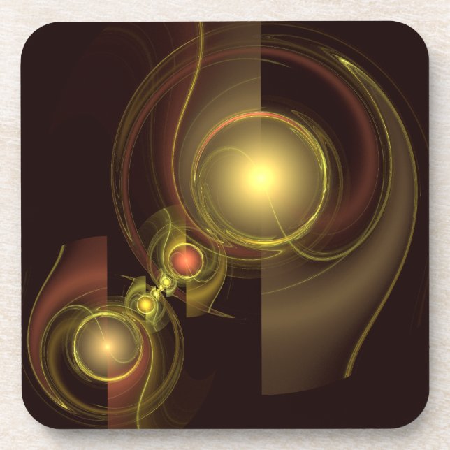 Intimate Connection Abstract Art Cork Coaster (Front)