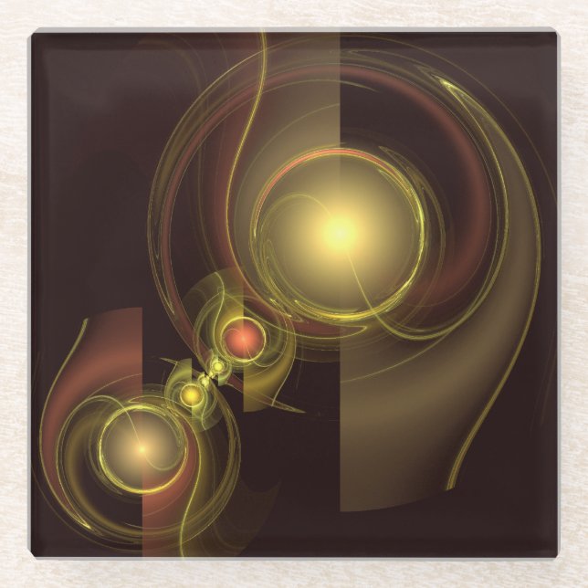 Intimate Connection Abstract Art Glass Coaster (Front)