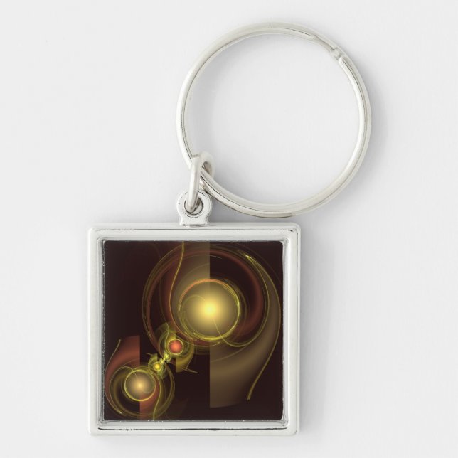 Intimate Connection Abstract Art Small Keychain (Front)