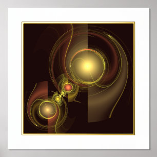 Intimate Connection Golden Energy Abstract Art Foil Prints