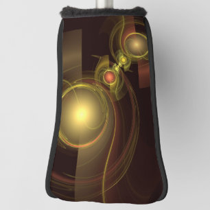 Intimate Connection Golden Energy Abstract Art Golf Head Cover