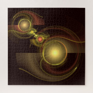 Intimate Connection Golden Energy Abstract Art Jigsaw Puzzle