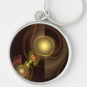 Intimate Connection Golden Energy Abstract Art Keychain