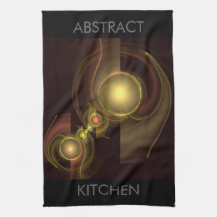 Intimate Connection Golden Energy Abstract Art Kitchen Towel