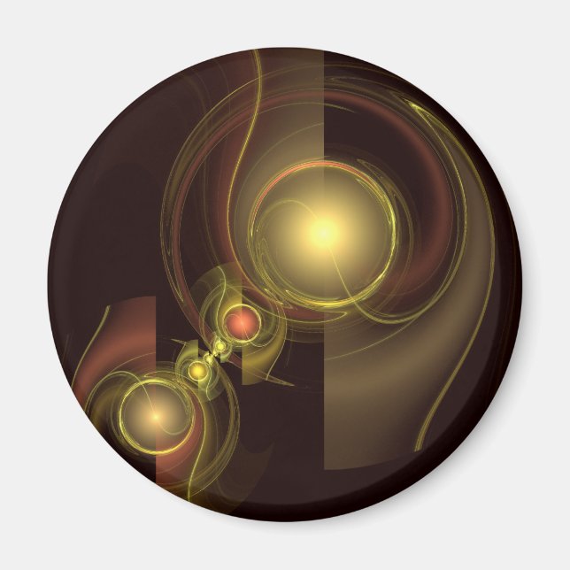 Intimate Connection Golden Energy Abstract Art Magnet (Front)