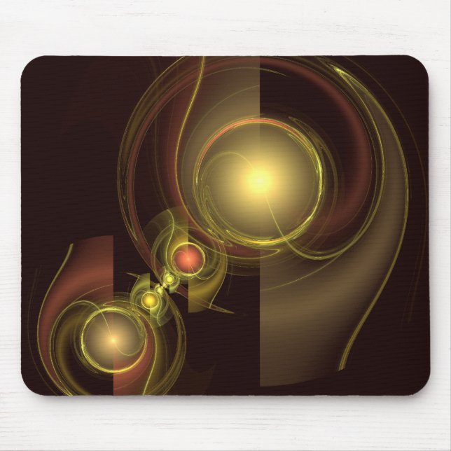 Intimate Connection Golden Energy Abstract Art Mouse Pad (Front)