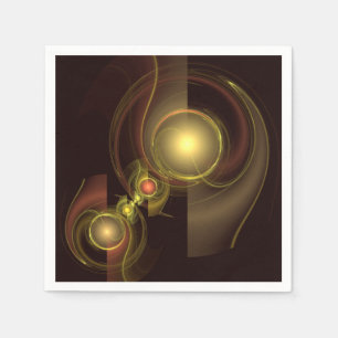 Intimate Connection Golden Energy Abstract Art Napkin