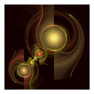 Intimate Connection Golden Energy Abstract Art Poster