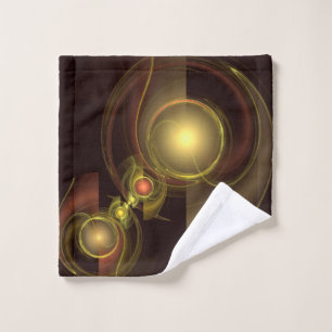 Intimate Connection Golden Energy Abstract Art Wash Cloth