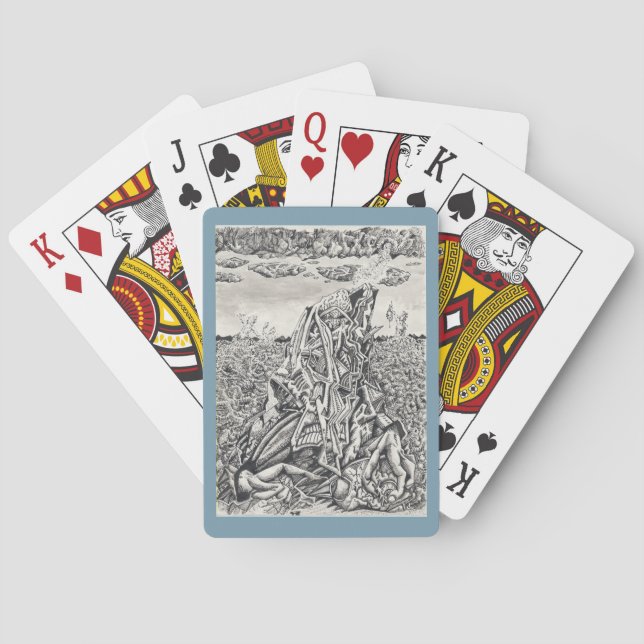 Intimidation, ink drawing Bicycle Playing Cards (Back)