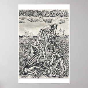 Intimidation, ink drawing by Brian Benson Poster