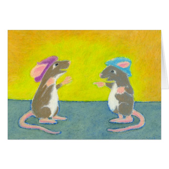 Intitulé :  Rats dans des casquettes - heureux (Devant horizontal)