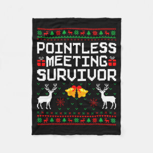 Intless Meeting Survivor Ugly Christmas Sweater Of Fleece Blanket