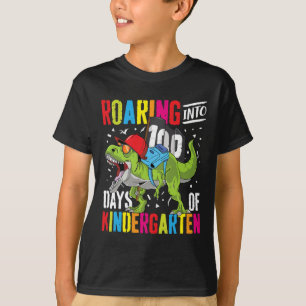 Into 100 Days Kindergarten Fun T Rex Dinosaur Boy T-Shirt