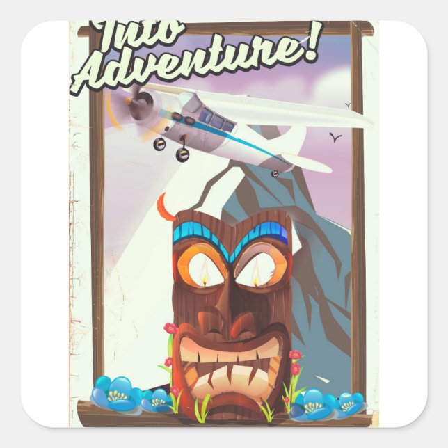 into adventure! square sticker (Front)