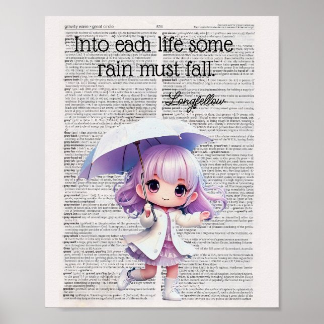 INTO each life some rain must fall -- Longfellow Poster (Front)