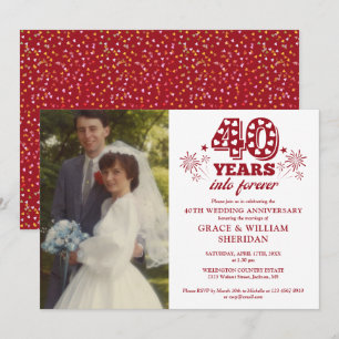 Into Forever 40th Wedding Anniversary Photo Invitation