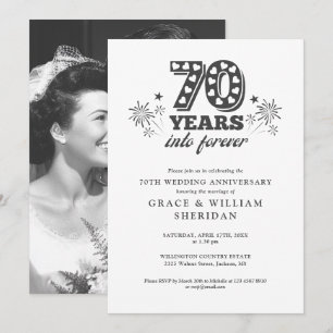 Into Forever 70th Wedding Anniversary Photo Invitation