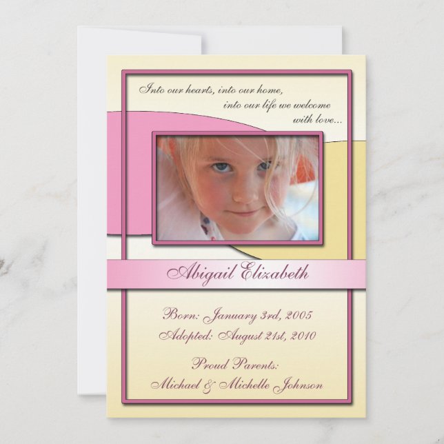 Into Our Hearts ~ Adoption Announcements (Front)