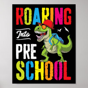Into Preschool Dinosaur Teacher Pre K Back To Scho Poster