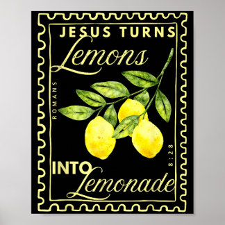 Into Retro Jesus Turns Lemons Lemonade Poster