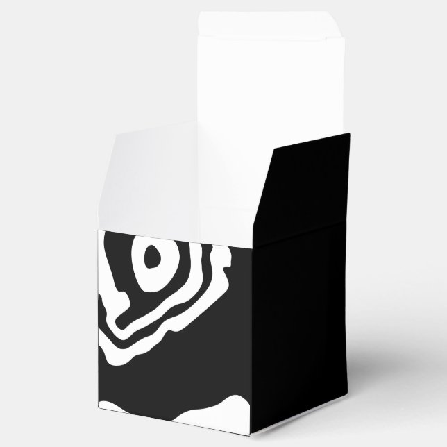 Into the Deep: Abstract Black & White Favor Box (Opened)