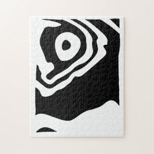 Into the Deep: Abstract Black & White Jigsaw Puzzle