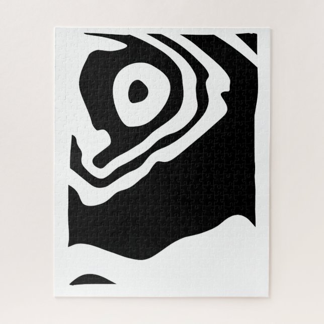 Into the Deep: Abstract Black & White Jigsaw Puzzle (Vertical)