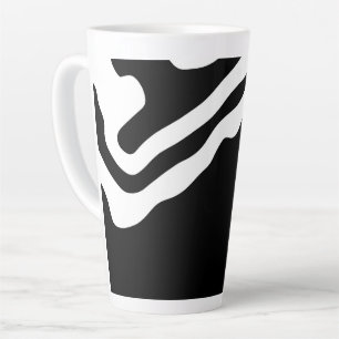 Into the Deep: Abstract Black & White Latte Mug