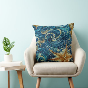 Into the Deep Blue Throw Pillow
