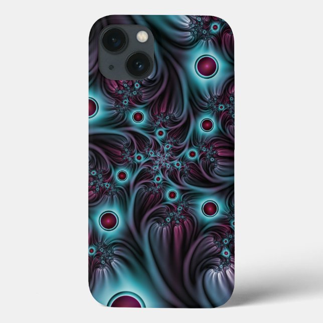 Into the Depth Blue Pink Abstract Fractal Art Case-Mate iPhone Case (Back)